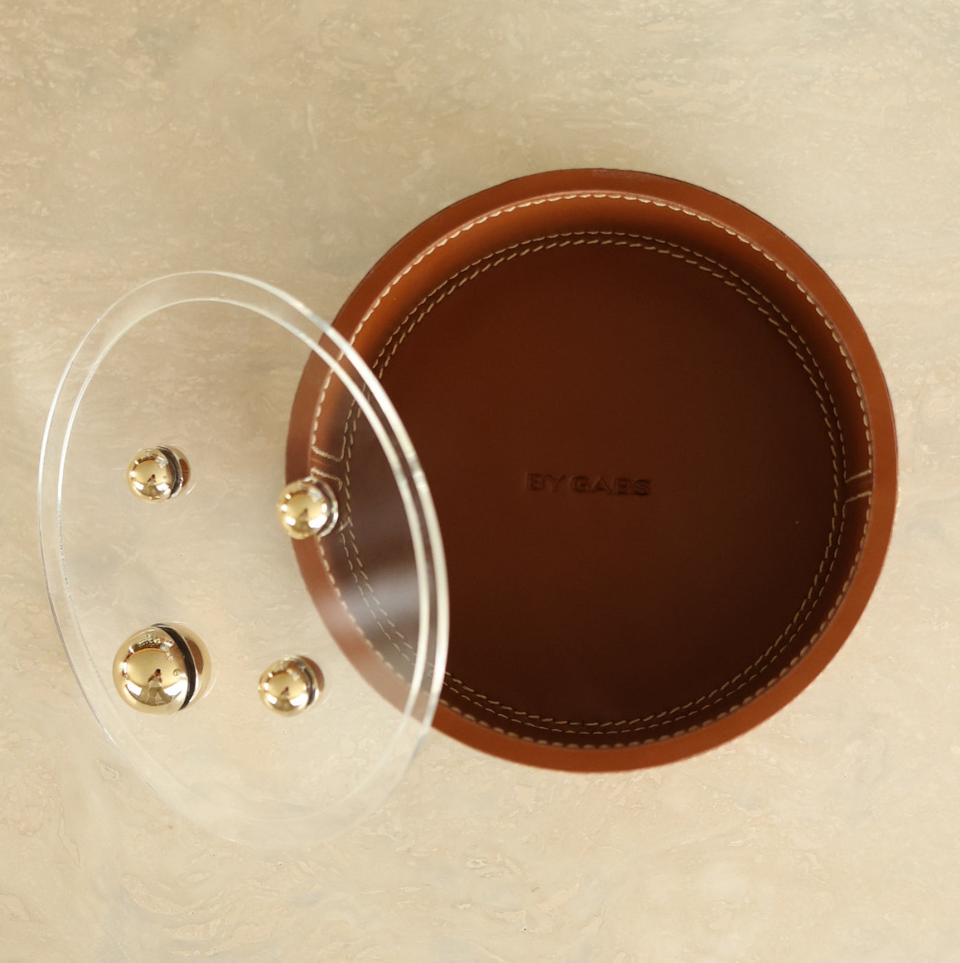 Box Mini Round Pelle